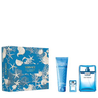 Versace Man Eau Fraiche Gift Set 100ml EDT + 5ml EDT + 150ml Shower Gel